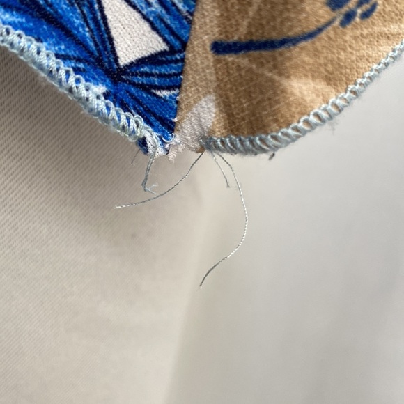 Vintage Parttee Blue Tropical Floral Hawaiian Blouse Top Size Medium - Picture 7 of 11